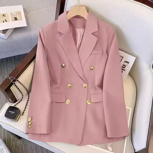 Custom Metal Buttons Blazer Coat Ladies Long Sleeve Outerwear Business Work Wear Office Lady Suit Women Blazers Jacket and Pants - Product Image 1