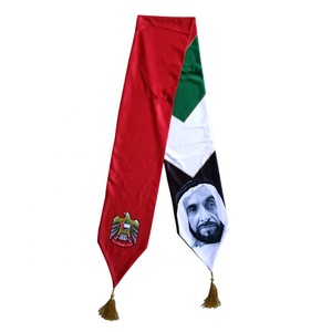 Custom UAE National Day <strong>Scarf</strong> Free Sample Stock <strong>Heat</strong> Transfer Printing UAE Flag <strong>Scarf</strong> Flag Color <strong>Scarf</strong> - Product Image 1