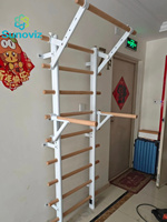 Escalera sueca de pared con barra de dominadas ajustable, barra de acero inoxidable para gimnasio en casa, estiramiento y entrenamiento de calistenia