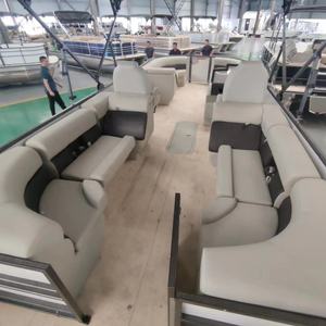 <span class=keywords><strong>Gospel</strong></span> 760 Sport Yacht Barco de pontón de aluminio negro con motor fuera de borda 25 pies de longitud - Product Image 5