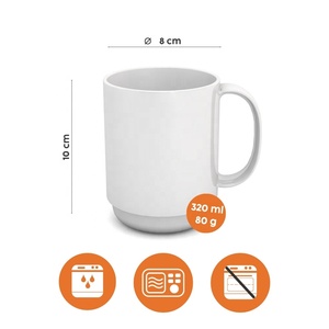Taza Grande con Asa ORNAMIN - Taza de Plástico de 320 ml con Aislamiento Térmico, Apta para Lavavajillas y Microondas |   Unisex para Oficina y Aire Libre - Product Image 3
