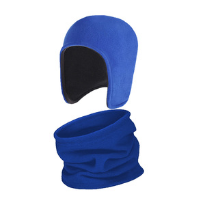 Fleece Hat And Neck Warmer Set 2 Piece Unisex Reversible With Ear Flaps For Winter Outdoor Activities - Product Image 1