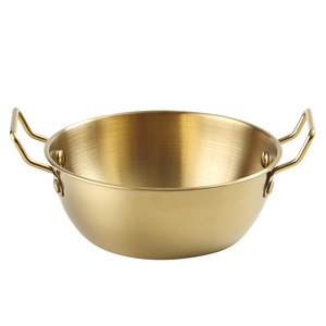 304 Stainless Steel Rice Bowl With Handle Double Eared For Home Kitchen Use Solid Color - Product Image 2