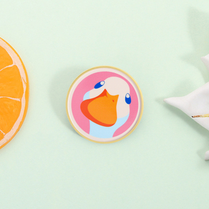Broches de Esmalte con Diseño de Cara de Pato Kawaii, Lindos Broches de Animales de Dibujos Animados para Mochilas, Ropa, Solapa, Insignia, Venta al por Mayor - Product Image 2