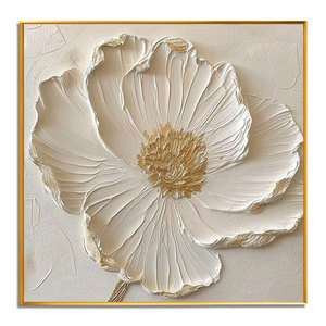 Nghệ Thuật Ban Đầu Hiện Đại Handpainted Lớn Màu Trắng Hoa Sơn Dầu Trên Vải Chất Lượng Cao Trang Trí Nội Thất Tường Nghệ Thuật Cho Phòng Khách - Product Image 2