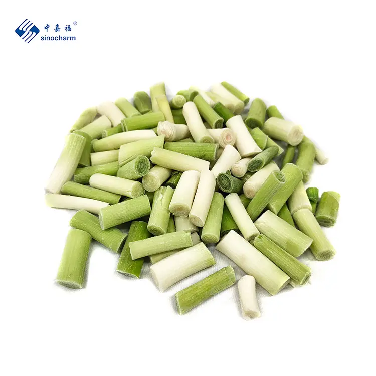 Sinocharm BRC Approved Premium 4-6cm Wholesale Price Bulk 10kg Frozen Green Garlic IQF Cut Green Garlic