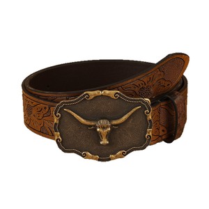 Cinturón Punk Retro de PU para <span class=keywords><strong>hombre</strong></span> para <span class=keywords><strong>Amazon</strong></span>, estilo Vintage transfronterizo con hebilla de aleación de placa grande, mezclilla occidental de moda para jóvenes - Product Image 5