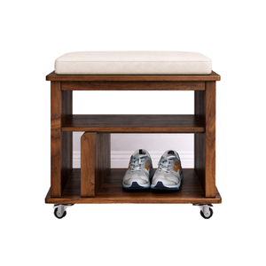 Le banc à chaussures Claremont allie une élégance minimaliste et un design compact, idéal pour les appartements, offrant un rangement élégant. - Product Image 1