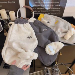 Dropshipping Shopify - Pantalons de survêtement en molleton doublé pour enfants, épais et chauds, pour garçons et filles - Product Image 2