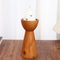 Support de bougie en bois fait main 2026, pas cher, en bois de manguier, pour bougies chauffe-plat et pilier, forme personnalisée, décoration pour mariage, Noël et festivals