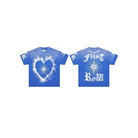 T-shirt à manches courtes en coton délavé et vieilli, motif dessin animé FRST ROW STAY CURIOUS EYEBALL FOIL TE, de la marque streetwear transfrontalière