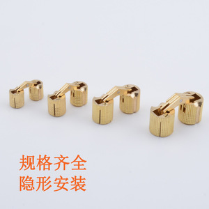 Bisagras ocultas de una sola sección de cobre M8 M10 M12 M14 M16 M18 M24 para montaje empotrado con superficie dorada para muebles - Product Image 1