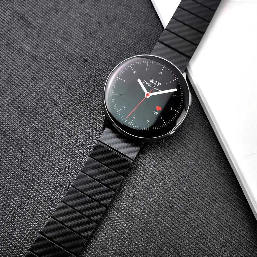 20mm 22mm Strap For Samsung Galaxy Watch 3 Band Galaxy Watch 46mm Active 2 Gear S3 Galaxy 4 Classic Carbon Fiber Watch Straps