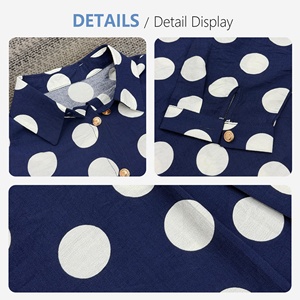 Blusa de mujer con botones y lunares grandes, solapa enrollable, manga 3/4, camisa informal de oficina, top, camisa de lunares - Product Image 6