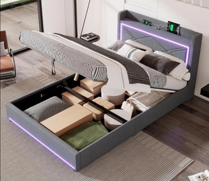 <span class=keywords><strong>Lit</strong></span> Moderne 180x200 avec Rangement et Éclairage, <span class=keywords><strong>Lit</strong></span> King Size - Product Image 3