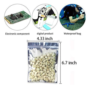 Resealable Zipper Top Clear Front Yin Yang Back Mini Smell Proof 3 Side Seal Storage Foil Pouch Jewellery Mylar Zip Lock Bag - Product Image 6