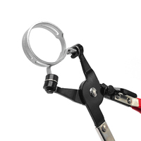 Ensemble de 3 outils de démontage de pinces à ressort, pinces à ressort à tête plate incurvée en acier avec pince à fil, kit d'outils de réparation de tuyaux d'eau et de voiture