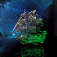 Puzzle en métal 3D stéréoscopique, modèle d'assemblage mobile, décoration de bateau pirate, artisanat en métal