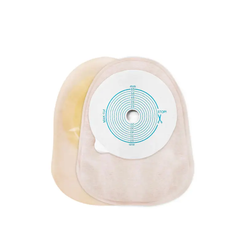 Hot Sale Stoma Care Hydrocolloid Base Plate With Extenders One Piece Drainable Colostomy Pouch with Clamp