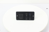 Prise de courant de bureau 1 prise chinoise 2 ports USB réseau et données Noir