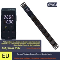 Prise de courant intelligente pour armoire PDU, 8 prises DZY 01JH, norme européenne, 16A, affichage de la tension et du courant, avertisseur sonore de surtension et de surintensité