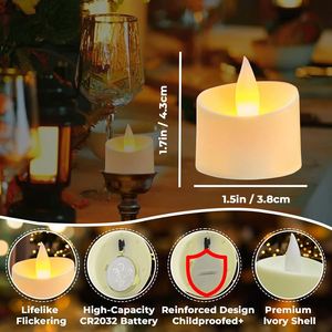 Bougies LED vacillantes sans flamme de haute qualité pour la décoration de fêtes d'anniversaire en gros - Product Image 2