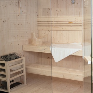 Sauna Personalizada con Diseño OEM, Tamaño Personalizado, Sauna Interior de Vapor Seco, Estufa Eléctrica, Cabina de Ducha, Diseño de Sauna de Madera Maciza para 2-4 Personas - Product Image 6