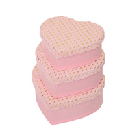 Evergreenwrap Lot de 3 boîtes cadeaux à pois et cœurs, nouveau style, emballage en forme de cœur pour fêtes d'anniversaire et cadeaux de mariage