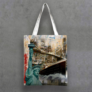 Sac Fourre-Tout Vintage en Toile Décoratif London <span class=keywords><strong>Paris</strong></span> avec Motif Dessin Animé - Product Image 4