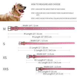 Luxury Modern Elegant Solid Pattern Rhinestone Studded Soft PU Dog <b>Collar</b> Adjustable for Small Pets - Product Image 4
