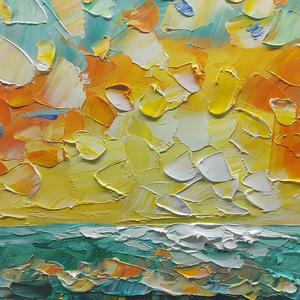 En gros Personnalisé Grand Abstrait 3D Paysage Marin Peinture À L'huile Peint À La Main Toile Mur Art Couteau Photo Maison Mur Décoratif - Product Image 5