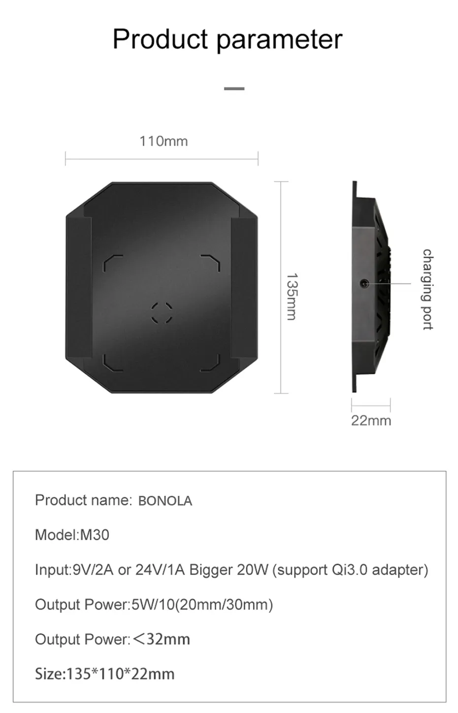 KDG 30mm Ultra Long Distance Hidden Wireless Charger Support Apple Samsung Mobile Phone Desktop Wireless Charger