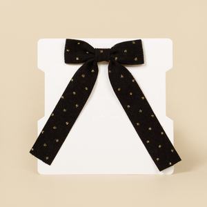 Europe and America New Girls' European American Style Corduroy Big Bow Bronzed Children's Hair <b>Clip</b> Princess Hair Accessories - Product Image 3