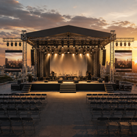 Plateforme de scène de concert portable, installation facile, podium pour événements, scène de mariage ou d'église, plateforme de scène 1,22*2,44m