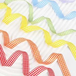 Nine-Colored Ribbon Plaid Ribbon 1Cm Cotton Woven For Cake Decoration Gift Packaging Hair Accessories DIY Craft - Product Image 2