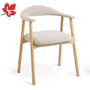 เก้าอี้ทานข้าวสไตล์โมเดิร์นฟาร์มเฮาส์ ทำจากไม้ พร้อมเบาะนุ่ม เก้าอี้ทานข้าวอัลบี ผ้าหุ้มและโครงไม้ - Product Image 3