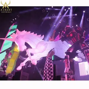 Disfraz de caballo para caminar inflable, Decoración LED, marioneta de caballo inflable para desfile