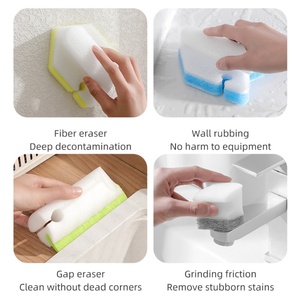 Éponge de nettoyage pour cuisine et salle de bain, éponge à récurer, produits d'entretien, lingette éponge intégrée - Product Image 3
