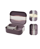 Wellfine Boîte à collation en silicone personnalisée sans Bpa Boîte de rangement pour collation alimentaire pour enfants pour l'école Boîte à lunch Bento à 3 compartiments sans déversement