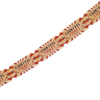 Étiquettes autocollantes vintage rayées pré-perforées absorbantes d'encre aux tons chauds pour contrôle d'accès extérieur aux fêtes foraines