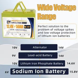 Sistema de batería de almacenamiento de energía de batería de iones de sodio NA 12 V BMS y baterías de iones de sodio de arranque de coche de 12 voltios