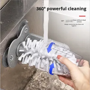 Detachable Type Sucker Cup Brush Milk Bottle Cleaning Brush Water Bottles <b>Cleaner</b> Glass Cup Cleaning Brush Kitchen Tools - Product Image 2