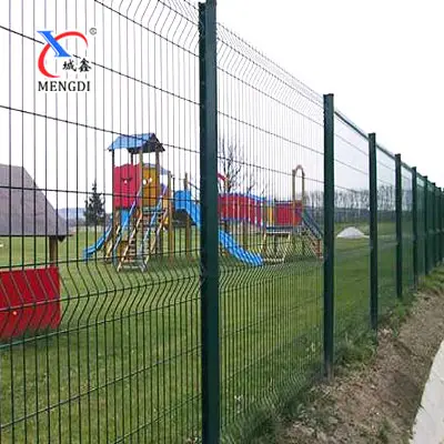 Panel pagar taman bermain pagar kawat lasan lengkung 3D baja galvanis komersil