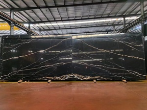 Marmo Nero Naturale Francese Lucidato con Venature Bianche, Nero Marquina Book Match per Rivestimenti Murali - Product Image 5