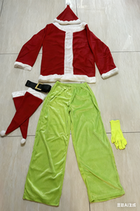 Disfraz de Navidad del <span class=keywords><strong>Grinch</strong></span> para Niños y Adultos Disfraz de Lujo de Santa de Pelo Verde Conjunto de Ropa de Monstruo Navideño Disfraces de Cosplay - Product Image 6