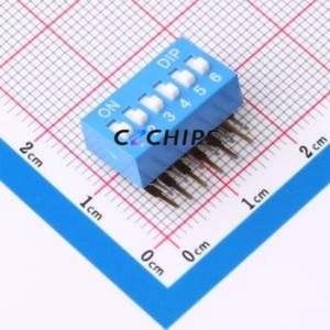 DT-06LT DIP Switch Through hole Component (THT),P=2.54mm Switch Flat Toggle, Raised Type Single Pole Single Throw 6 2.54mm - Product Image 1