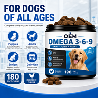 Private Label Honden Omega-3 Visolie Supplement Zachte Kauwtabletten Huid & Vachtverzorging Gewrichten Hartverzorging Veilige Zalm Vitamine E