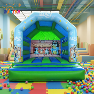 WINSUN Commercial Blue PVC Kids Inflatable <b>Jumping</b> Castle <b>Trampoline</b> Backyard Parties Family Gathering Outdoor Playground - Product Image 1
