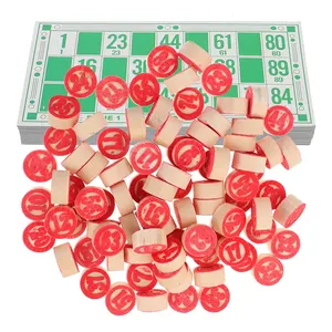 Rus oyunu ahşap varil ve tombala kartları Bingo kartları Set seyahat Bingo seti yetişkinler için oyun aile masa oyunları için