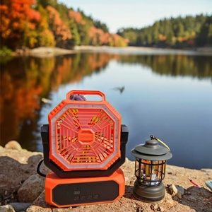 2025 Small USB Rechargeable 3-Speed Electric <b>Fan</b> with <b>Remote</b> <b>Control</b> LED Light & Packaging Box for Car & Outdoor Use - Product Image 5
